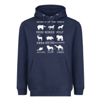 Navy Animals Of The World Heavyweight Hoodie - Bettercallsaul