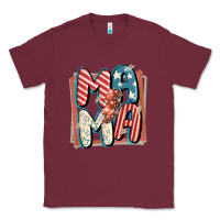 Burgundy 4th of July mama with lightning bolt Classic Tee - FaDigitalArtStudio