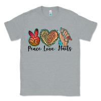 Heather Grey peace love nails Classic Tee - BarkalooDesign