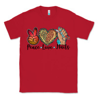 Red peace love nails Classic Tee - BarkalooDesign