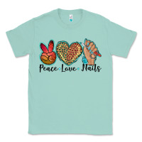 Seafoam peace love nails Classic Tee - BarkalooDesign