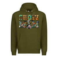 Army Green show mom baby cow Premium Hoodie - BarkalooDesign
