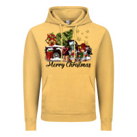 Vintage Mustard merry christmas gnomes truck Vintage Hoodie - BarkalooDesign