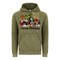 Vintage Olive merry christmas gnomes truck Vintage Hoodie - BarkalooDesign