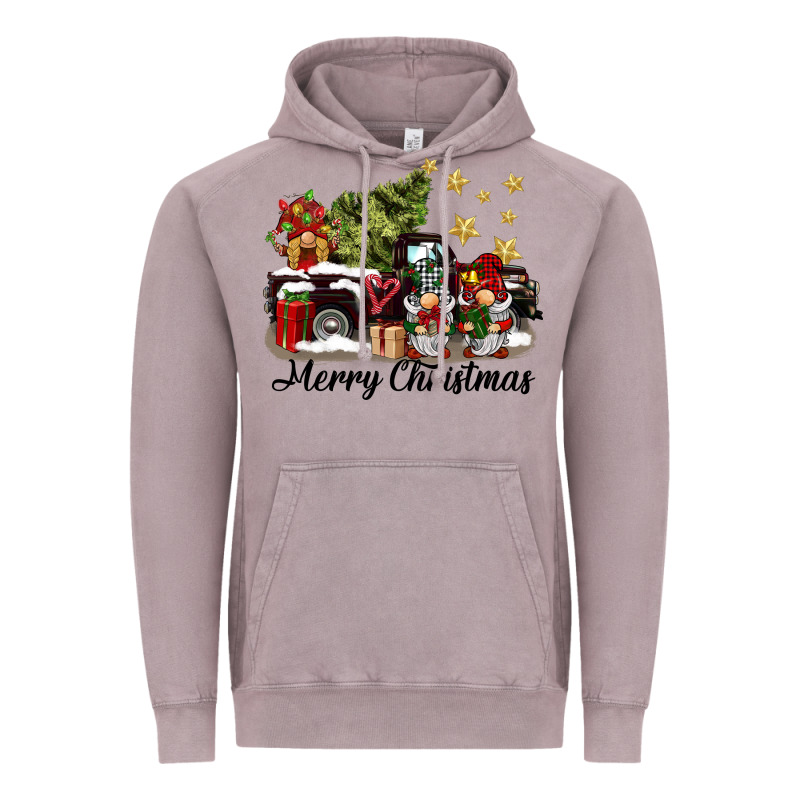 Merry Christmas Gnomes Truck Vintage Hoodie by BarkalooDesign | Teevron