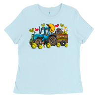 Baby Blue softball tractor Ladies Tee - SublimationCraftShop