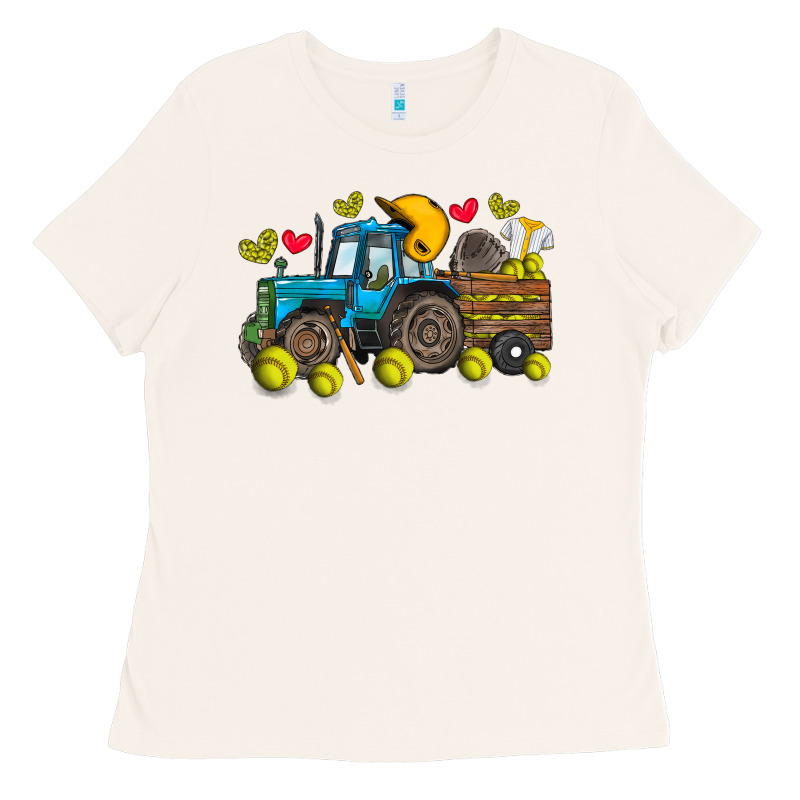 Softball Tractor Ladies Tee by SublimationCraftShop | Teevron