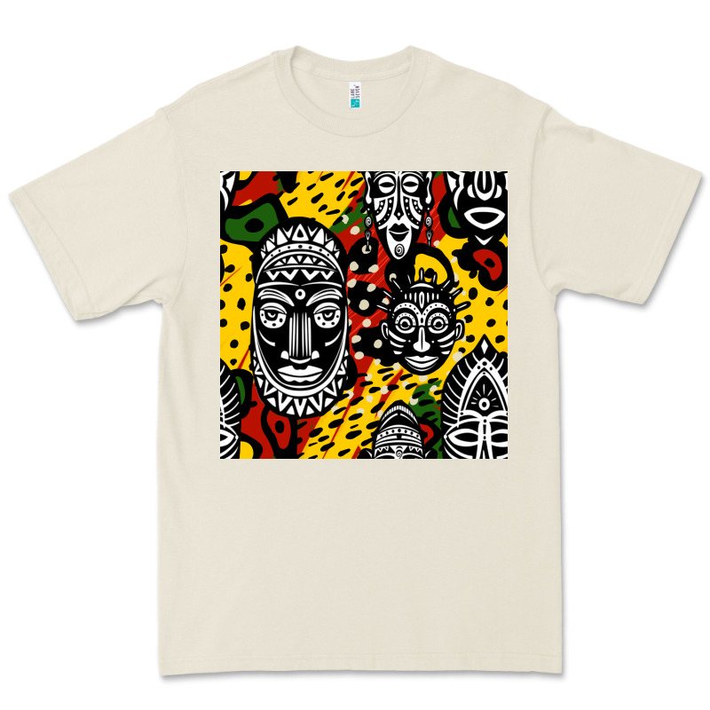 African Masks Colorful Seamless Pattern Premium Tee by BundleAndBundleShop | Teevron