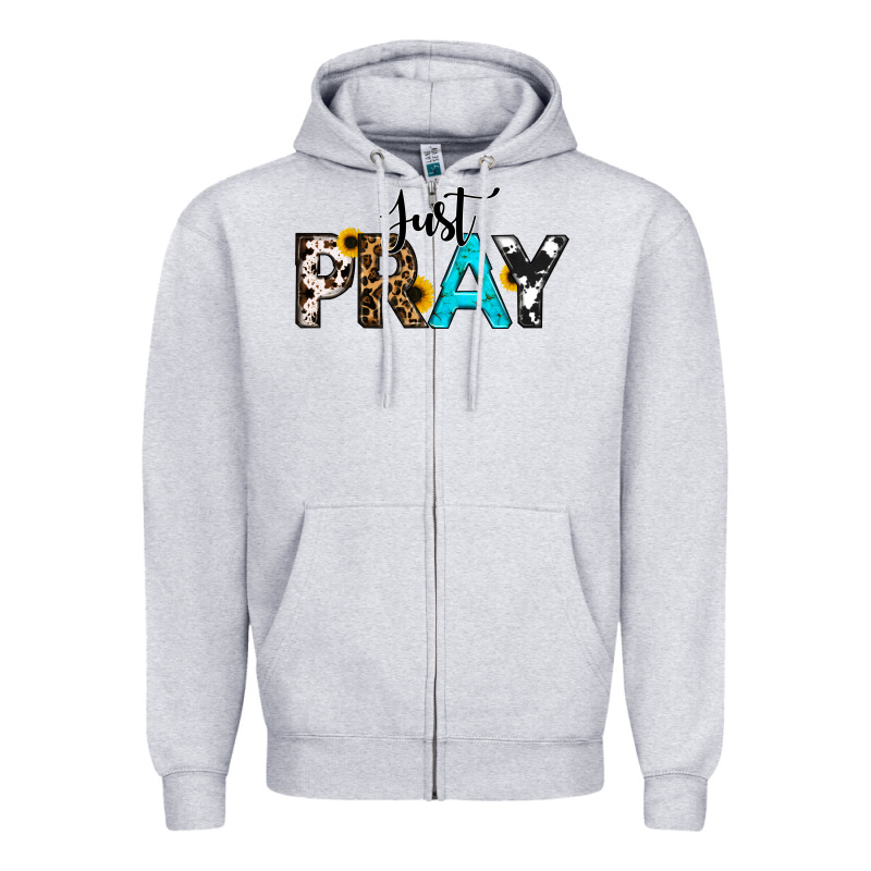 Just Pray Zipper Hoodie by RanaPortraitStore | Teevron