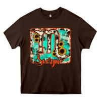 Chocolate Brown Scorpio turquoise cowhide Heavy Core Tee - RanaPortraitStore