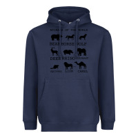 Navy Anımals Of The World Heavyweight Hoodie - Bettercallsaul