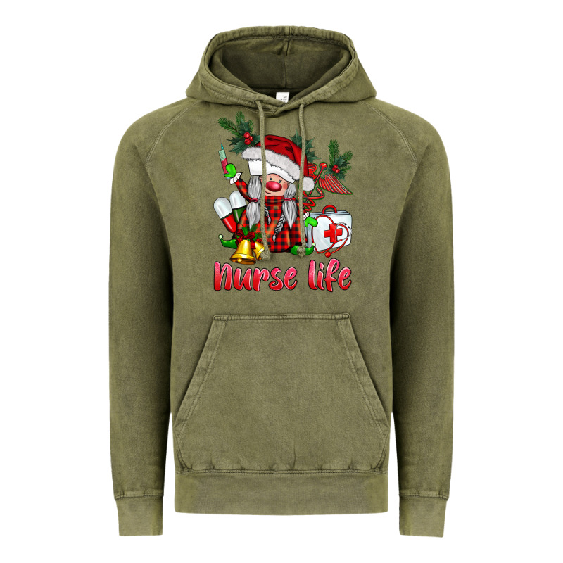 Christmas Nurse Life Gnome Vintage Hoodie by BarkalooDesign | Teevron