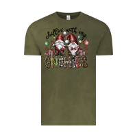 Vintage Olive Chillin With My Gnomies Vintage Tee - CowhideDigitalArt