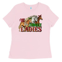 Bubblegum Pink all the jingle ladies christmas horses Ladies Tee - LillyAllenDesigns