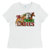 White all the jingle ladies christmas horses Ladies Tee - LillyAllenDesigns