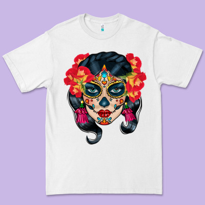 Sugar Skull Premium Tee Designed By Bundleandbundleshop