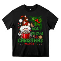 Black Hot Cocoa And Christmas Movie Heavy Core Tee - BundleAndBundleShop