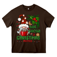 Chocolate Brown Hot Cocoa And Christmas Movie Heavy Core Tee - BundleAndBundleShop