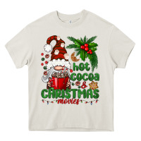 Cream Hot Cocoa And Christmas Movie Heavy Core Tee - BundleAndBundleShop