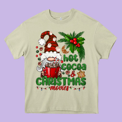Hot Cocoa And Christmas Movie Heavy Core Tee Designed By Bundleandbundleshop