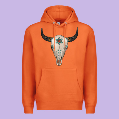 Turquoise Bull Skull Premium Hoodie Designed By Jasminsmagicworld