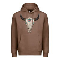 Chestnut Turquoise Bull Skull Premium Hoodie - Jasminsmagicworld
