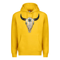 Lemon Turquoise Bull Skull Premium Hoodie - Jasminsmagicworld