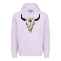 Lilac Turquoise Bull Skull Premium Hoodie - Jasminsmagicworld