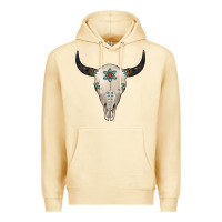 Pina Colada Turquoise Bull Skull Premium Hoodie - Jasminsmagicworld