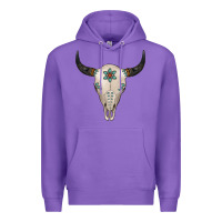 Purple Turquoise Bull Skull Premium Hoodie - Jasminsmagicworld