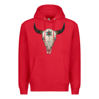 Red Turquoise Bull Skull Premium Hoodie - Jasminsmagicworld