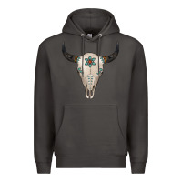 Smoke Turquoise Bull Skull Premium Hoodie - Jasminsmagicworld