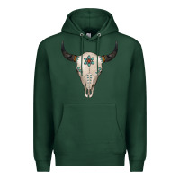 Sports Green Turquoise Bull Skull Premium Hoodie - Jasminsmagicworld