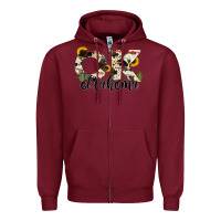 Burgundy oklahoma state cowhide serape cactus Zipper Hoodie - RanaPortraitStore