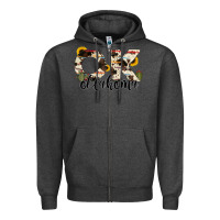 Charcoal Heather oklahoma state cowhide serape cactus Zipper Hoodie - RanaPortraitStore