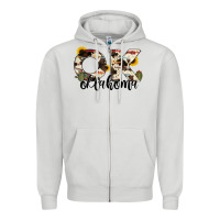 Dove Grey oklahoma state cowhide serape cactus Zipper Hoodie - RanaPortraitStore