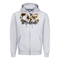 Heather Grey oklahoma state cowhide serape cactus Zipper Hoodie - RanaPortraitStore