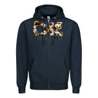Navy oklahoma state cowhide serape cactus Zipper Hoodie - RanaPortraitStore