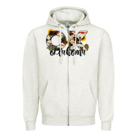 Oatmeal Heather oklahoma state cowhide serape cactus Zipper Hoodie - RanaPortraitStore