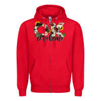 Red oklahoma state cowhide serape cactus Zipper Hoodie - RanaPortraitStore