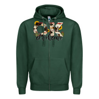 Sports Green oklahoma state cowhide serape cactus Zipper Hoodie - RanaPortraitStore