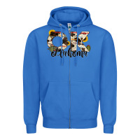 True Royal oklahoma state cowhide serape cactus Zipper Hoodie - RanaPortraitStore