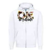 White oklahoma state cowhide serape cactus Zipper Hoodie - RanaPortraitStore