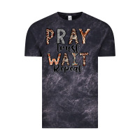 Cloud Black Pray Trust Wait Repeat Vintage Tee - CowhideDigitalArt