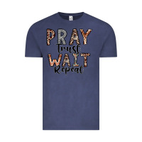 Vintage Denim Pray Trust Wait Repeat Vintage Tee - CowhideDigitalArt