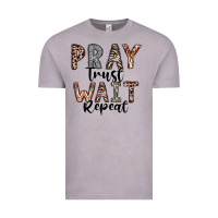 Vintage Zinc Pray Trust Wait Repeat Vintage Tee - CowhideDigitalArt