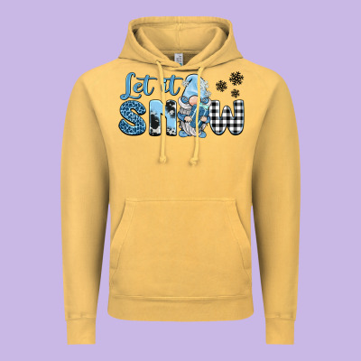 Let It Snow Gnome Vintage Hoodie Designed By Barkaloodesign