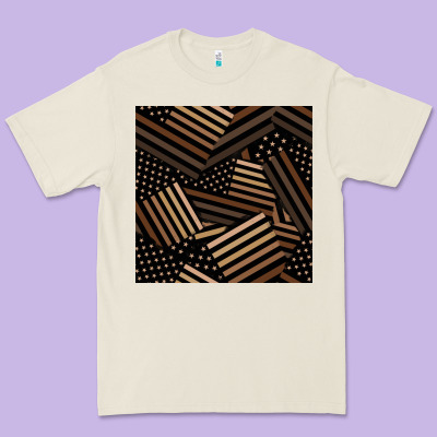 Melanin American Flag Seamless Pattern Premium Tee Designed By Bundleandbundleshop