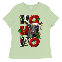 Matcha Christmas ho ho ho black angus Ladies Tee - LillyAllenDesigns