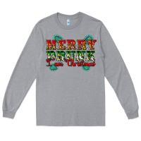 Heather Grey Merry Drink I Am Christmas Long Sleeve Tee - Artiststas